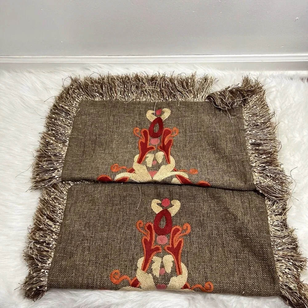 Decorative Brown/Rust Pillow Covers for‎ sofa 20x20 set of 2